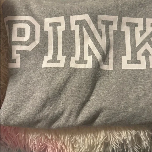 PINK Victoria's Secret Heather Gray Sweatshirt - Picture 3 of 4